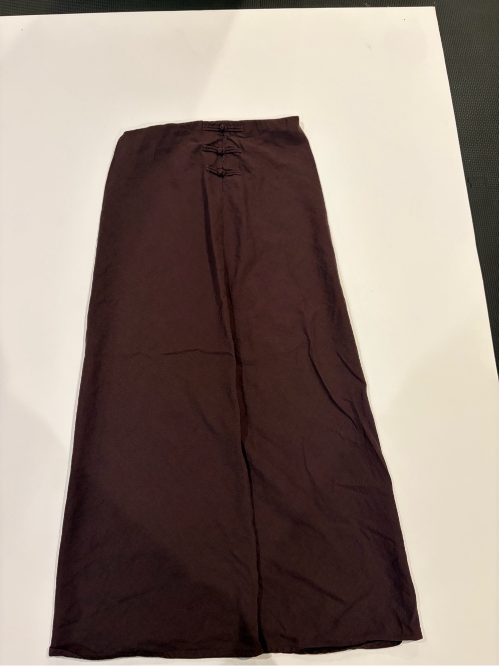 Mango Chocolate Brown Maxi Skirt with side Knot Detail